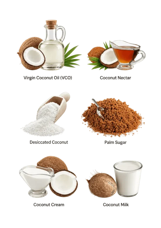 Coconut Product Catalog from Global Coco Sugar coconut sugar supplier Global Coco Sugar